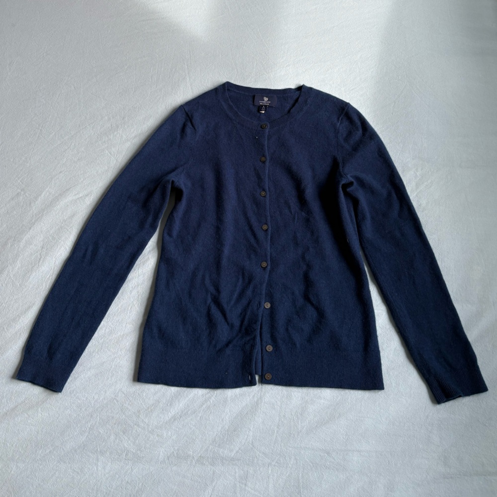 Lands' End Classic Blue Cashmere Cardigan